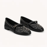 Ballerina Leather Emroided With Buckle BF-817