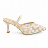 Shoes Heels Dentelle With Print Flower F-625
