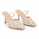Shoes Heels Dentelle With Print Flower F-625
