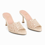 Slipper Heeled Dentelle Easy To Wear X-18