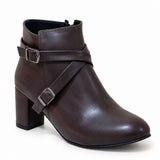 Ankle Boot Heels Leather With Accessories R-21