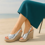 Sandal Wedge Leather Comfortable W-14