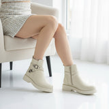 Ankle Boot Leather With Accessories Comfortable G-63