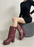 Long Boot High Heel Leather Elegant LB-49