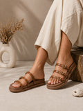 Slipper Flat Leather with Straps - SL-216