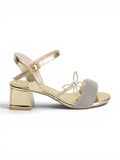 sandal heeled leather Shiny with butterfly SN-818