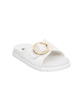 Flat leather slippers With a braided design SL-236