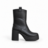 Boot Heels Leather With Zipper L-114