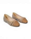 Ballerina flat Leather With an elegant straw toe BN-523