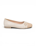 Ballerina flat Leather With an elegant straw toe BN-523