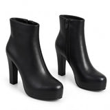 Boot High Heels Leather With a Zipper R-24