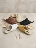 Mules Flat Burlap Elegant SB-705