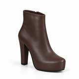 Boot High Heels Leather With a Zipper R-24