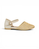 Sandals Flat Burlap And Leather With Buckle SF-59