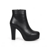Boot High Heels Leather With a Zipper R-24