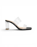 Slipper Heels Transparent With Leather Elegant X-16
