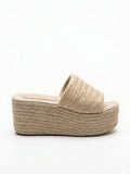 Slipper Wedge Burlap S-16