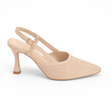 Shoes Heels Leather With Sequined F-32