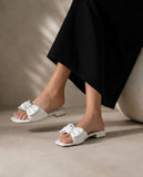 Slipper Flat Leather With Bow SL-229