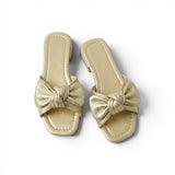 Slipper Flat Leather With Bow SL-229