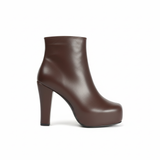 Boot High Heels Leather With a Zipper R-24