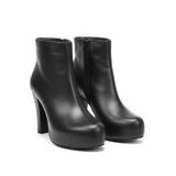 Boot High Heels Leather With a Zipper R-24