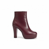 Boot High Heels Leather With a Zipper R-24