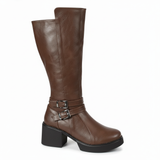 Long Boot Mid Heels Leather Elegant LB-40