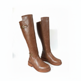 Long Boot Mid Heels Leather Stylish LB-41
