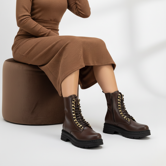 Ankle Boot Leather With Rope E-101