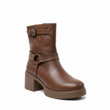 Ankle Boot Leather With Accesories E-106