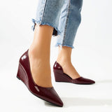 Shoes Wedge Leather Glossy W-320