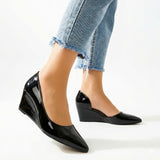 Shoes Wedge Leather Glossy W-320