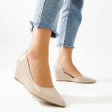 Shoes Wedge Leather Glossy W-320