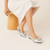 Ballerina Flat Leather Glossy With Bow BN-513