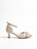 Shoes Mid Heels Dentelle With Bow F-612