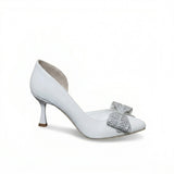 Shoes Heels Leather With Bow Classy GZ-903