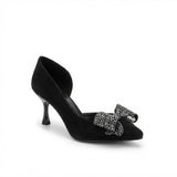 Shoes Heels Leather With Bow Classy GZ-903