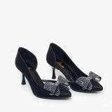 Shoes Heels Leather With Bow Classy GZ-903