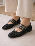 Ballerina Flat Fabric With Buckles BF-807