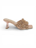 Slipper Heels Leather With Embroide Elegant X-14
