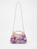 crossbody evening bag Embroidered flor details ZS-11