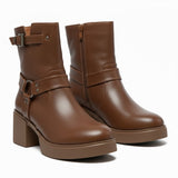 Ankle Boot Leather With Accesories E-106