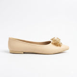 Ballerina Flat Leather Pointed With Bow BN-519