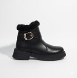 Ankle Boot Flat Leather With Fur G-57