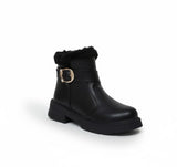 Ankle Boot Flat Leather With Fur G-57