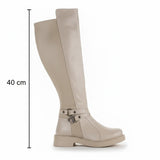 Long Boot Leather And Suede Elegant LB-47
