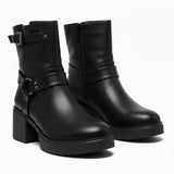 Ankle Boot Leather With Accesories E-106