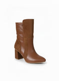 Leather And Suede Heel Boot L-106