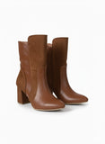 Leather And Suede Heel Boot L-106